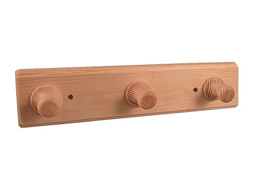 Vaatenaulakko mänty 3 nuppia 285 mm - Sauna, Pukuhuone, Pesutupa - 64262 - 1