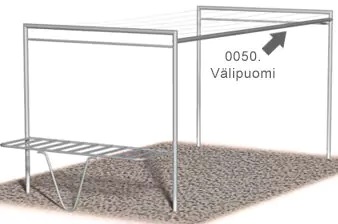 Välipuomi 0050 sinkitty 3,9 m - Tomutustelineet, Kuivaustelineet - 71772 - 1