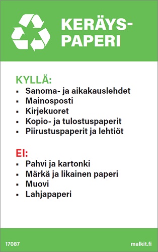 Jätelajitteluastian kansitarra 120 x 190 mm - Jätelajittelukilvet - 67453 - 2