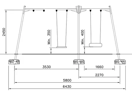 Keinuteline Bohrium 3:lle korkea 220064M Lappset Cloxx - Keinutelineet - 55663 - 2