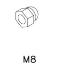 Hattumutteri 913562 Lappset M8 Din 1587 A2+zn - Leikkivälineiden varaosat - 76533 - 1
