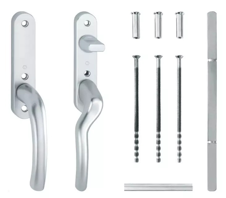 Parvekeoven painikepaketti Hoppe 64 F1 63 mm vasen - Ovitarvikkeet, lukot, ovikellot - 74803 - 1