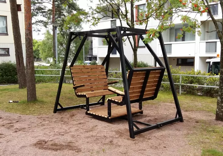 Pihakeinu teräsrungolla vastakkain istuttava - Puutarhakeinut, Tuolit - 74873 - 1