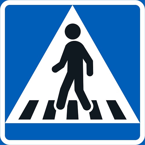 Liikennemerkki Suojatie E1 - Määräys-, sääntö- ja opastusmerkit - 68023 - 1