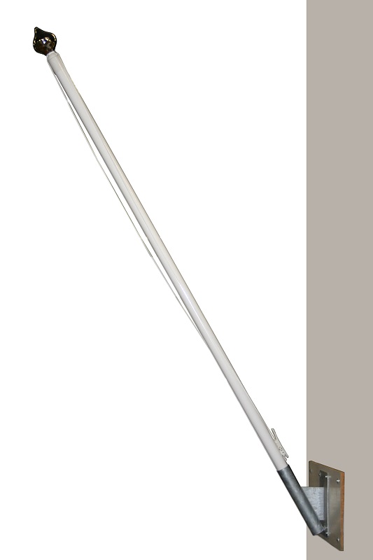 Lipputanko seinään halkaisija 65 mm lujitemuovi - Suomen liput, Lipputangot - 68903 - 1