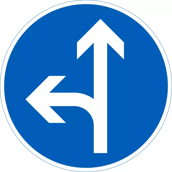 Pakollinen ajosuunta D1.7 liikennemerkkialumiini R2 640 mm - Määräys-, sääntö- ja opastusmerkit - 72443 - 1