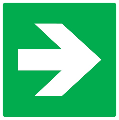 Poistumisopaste / Ensiapuopaste suuntanuoli - Jälkivalaisevat kyltit - 65103 - 1