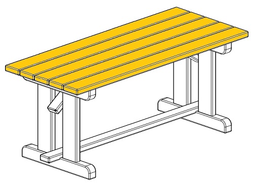 Pöydän kansi Park Weekend 708289-654SP vihreä Lappset - Pöytä-penkki ryhmät - 67313 - 1