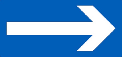 Suuntanuoli sini-valkoinen alumiini 400 x 100 mm - Kiinteistökilvet - 68223 - 1