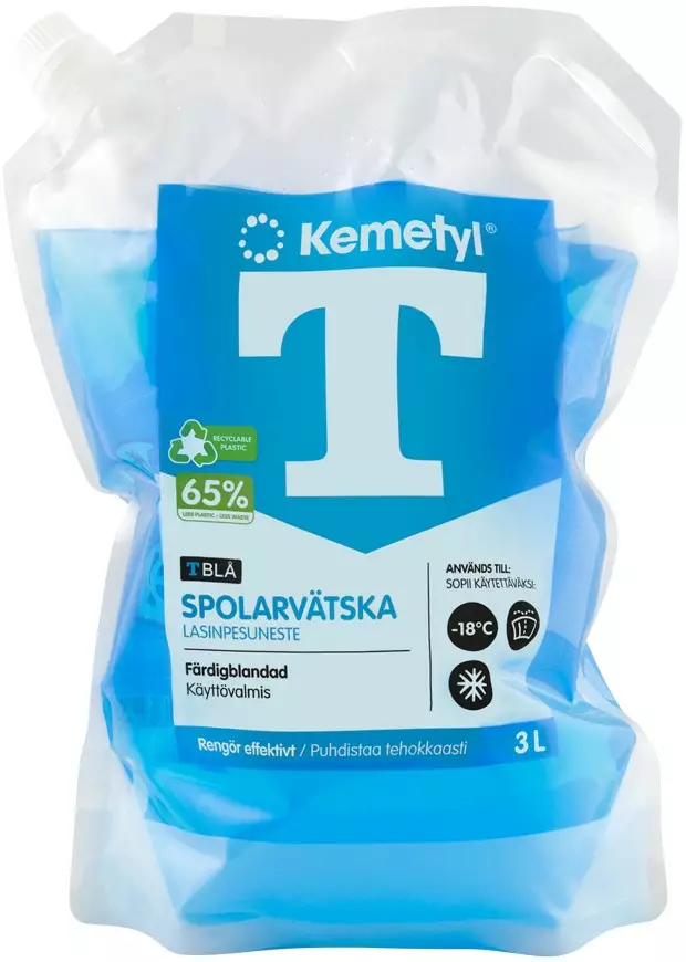 Tuulilasinpesuneste Kemetyl -18 °C 3 L - Polttoaineet, öljyt, kalustonpesu - 73133 - 1