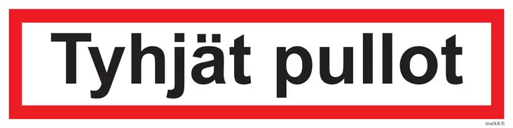 Tyhjät pullot tarra 400 x 100 mm - Paloalan kilvet - 70033 - 1