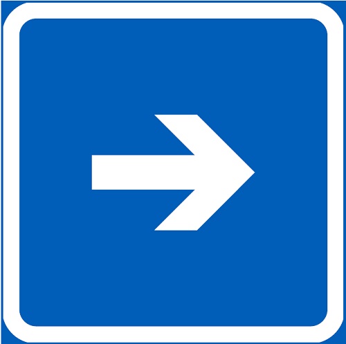 Vaikutusalue nuolen suuntaan H10b lisäkilpi liikennemerkkialum. R1 400 x 400 mm - Liikennemerkin lisäkilvet - 68083 - 1