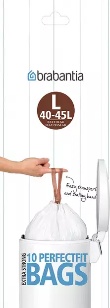 Roskapussi Brabantia Perfect Fit 40 - 45 L koko L 10 pss/rll - Jätesäkit, Roskapussit - 5784 - 1