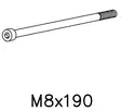 Kuusiokoloruuvi M8 x 190 mm 909195 Lappset varaosa - Leikkivälineiden varaosat - 58194 - 1