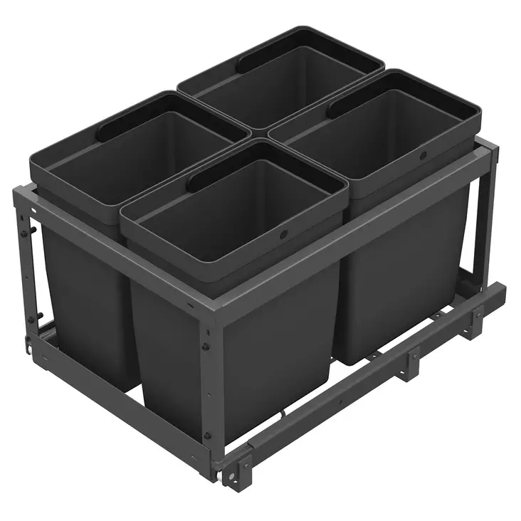 Jätelajitteluvaunu LM 77/4 4 sankoa antrasiitti - Astiakaapin tarvikkeet, Jätevaunut - 69784 - 1