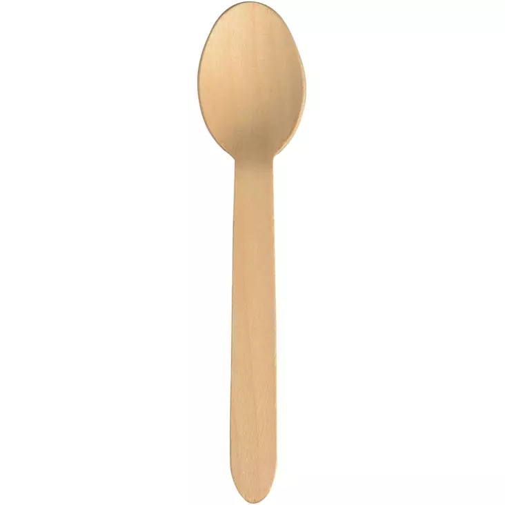 Kertakäyttö ruokalusikka Abena 100 kpl puinen - Kertakäyttöastiat - 75104 - 1