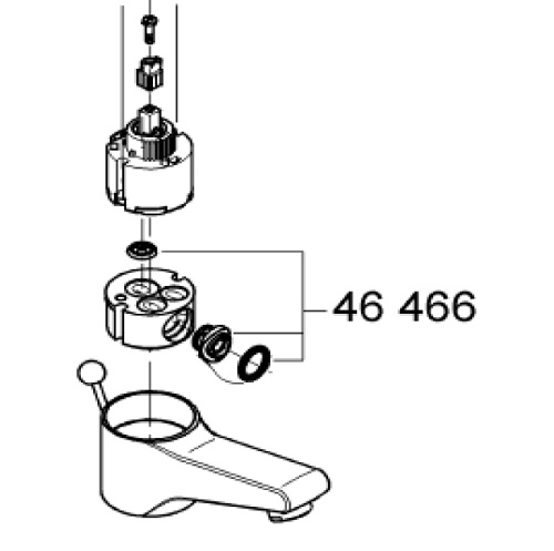 Bideen vaihdin vanhan mallisiin bideellisiin pesuallashanoihin Grohe 46466000 - Grohe varaosat ja työkalut - 58324 - 1