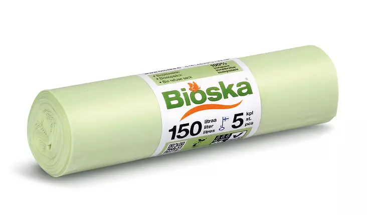 Bioska 150 L Plastiroll 1993 5 kpl/rll, 20 rll/ltk - Jätesäkit, Roskapussit - 5794 - 1