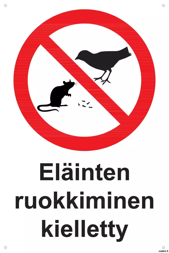 Eläinten ruokkiminen kielletty tarra 200 x 300 mm - Kieltokilvet - 70694 - 1