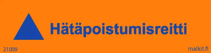 Hätäpoistumisreitti VSS muovi 120 x 30 mm - Väestönsuojan opasteet - 74444 - 1