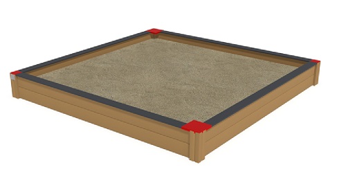 Hiekkalaatikko 2,5 x 2,5 m 137400M Apple Red Lappset Finno - Hiekkalaatikot - 62884 - 1