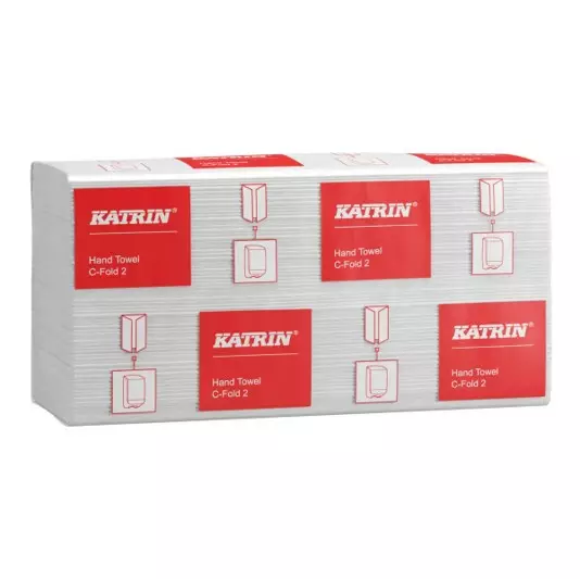 Käsipyyhe Katrin C-taitto valkoinen 2-kertainen 343367 16 pkt/sk - WC- paperit, Käsipyyhkeet, Annostelijat - 5094 - 1
