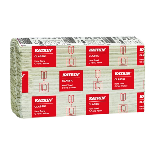 Käsipyyhe Katrin C-taitto keltainen 2-kertainen 343367 16 pkt/sk - WC- paperit, Käsipyyhkeet, Annostelijat - 5094 - 1