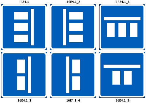 Liikennemerkki Ajoneuvon sijoitus pysäköintipaikalla E4.1 - Määräys-, sääntö- ja opastusmerkit - 68054 - 1