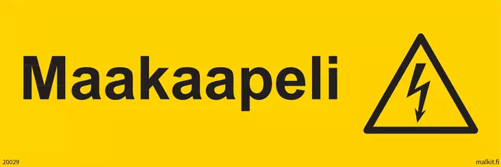 Maakaapeli muovi keltainen 300 x 100 mm - Sähköalan kilvet - 72214 - 1