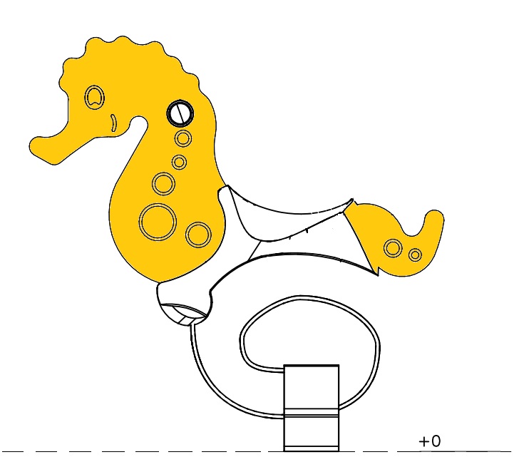 Merihevonen jousikiikun runkolevy HPL 704437 Lappset - Leikkivälineiden varaosat - 60864 - 1