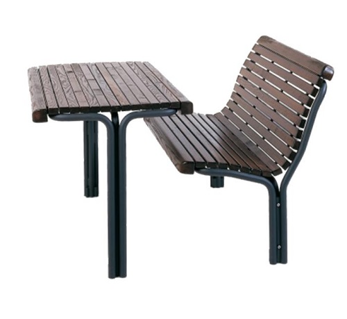 Pöytä Contour EU326T käsittelemätön kovapuu/sinkitty runko betonoitava Euroform - Esteettömät kalusteet - 64134 - 1