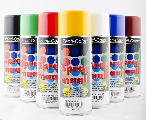 Spraymaali kiiltävä musta RAL 9005 - Puhdistusaineet, Hoitoaineet - 5004 - 1