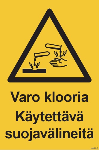 Varo klooria Käytettävä suojavälineitä muovi 200 x 300 mm - Varoituskilvet - 67114 - 1