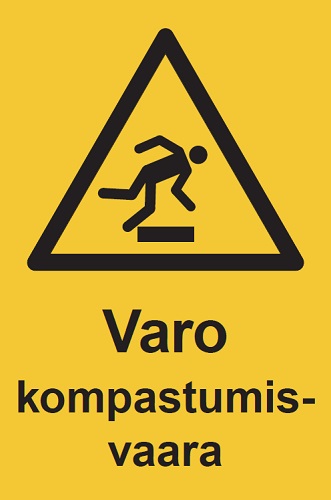 Varo kompastumisvaara tarra 100 x 150 mm - Varoituskilvet - 65444 - 1