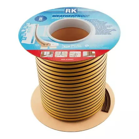 Ikkuna- ja ovitiiviste E-profiili 9 x 4 mm 100 m ruskea - Tiivisteet, Tiivistemassat - 3765 - 1