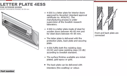 Kirjeluukku Habo 4 65-69 aukkosuojalla - Postilaatikot, postiluukut - 66105 - 2