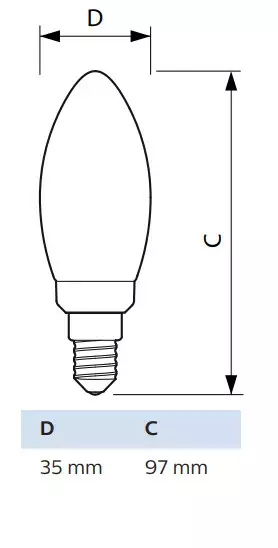 Kynttilälamppu Philips Master Value D3.4-40W E14 B35 927 CLG 470 lm - Kynttilälamput - 75295 - 2