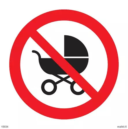 Lastenvaunut kielletty muovi 200 x 200 mm - Kieltokilvet - 67435 - 1