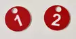 Numerotunnus Ø30 mm muovi punainen - Avainkaapit, avaimenperät ja avainketjut - 75765 - 1