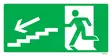 Poistumisreitti vasen alas jälkivalaiseva muovi 300 x 150 mm - Jälkivalaisevat kyltit - 72395 - 1