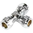 Puserrus t-liitin 12mm krom - Putkenkannakkeet, Putkiyhteet - 1385 - 1
