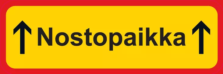 Nostopaikka + nuolet ylös lisäkilpi liikennemerkkialumiini R1 600 x 200 mm - Liikennemerkin lisäkilvet - 74965 - 1