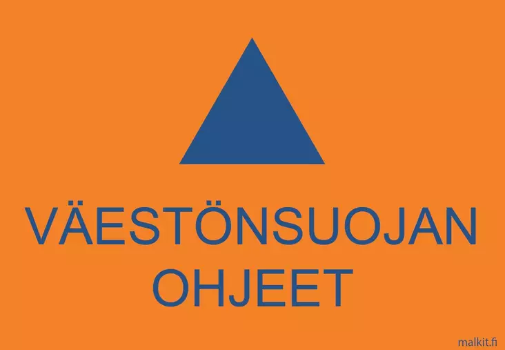 Väestönsuojan ohjeet jälkivalaiseva muovi 180 x 125 mm - Väestönsuojan opasteet - 75685 - 1