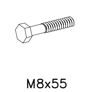 Pultti 919568 Lappset M8/55 ISO 4014 DIN 931 A2-70 - Leikkivälineiden varaosat - 76535 - 1