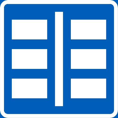 Ajoneuvojen sijoitus pysäköintipaikalla E4.2 liikennemerkkialum. R1 600 x 600 mm - Määräys-, sääntö- ja opastusmerkit - 68055 - 1