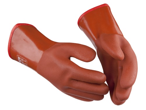 Kemikaalikäsine Guide 146 PVC froteevuorella koko 10 - Siivous-, Kemikaali- ja Kertakäyttökäsin - 6605 - 1