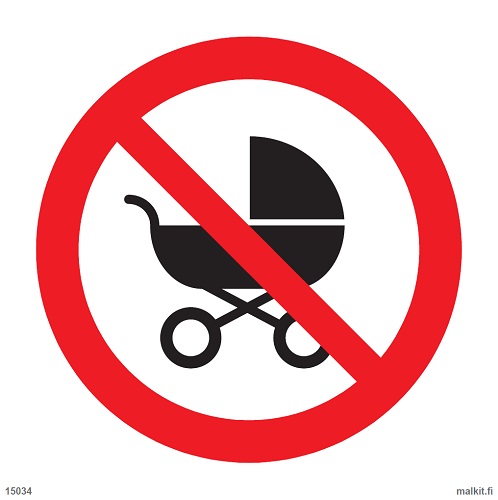 Lastenvaunut kielletty muovi 200 x 200 mm - Kieltokilvet - 67435 - 1