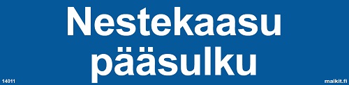Nestekaasu pääsulku muovi 200 x 50 mm - Paloalan kilvet - 66045 - 1