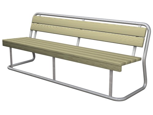 Penkki selkänojalla 0245 pinottava kyllästetty vihreä sinkitty runko - Ulkokalusteet - 69745 - 1