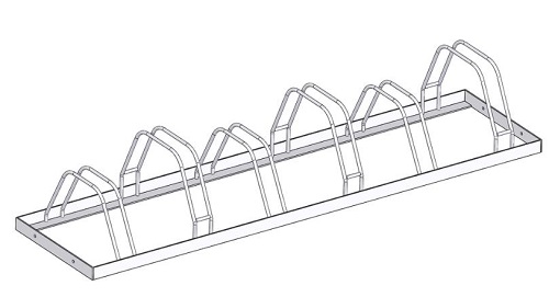 Pyöräteline 6 paikkaa J17461 sinkitty 50 x 200 cm - Pyörätelineet, Pyöräkatokset - 4195 - 1